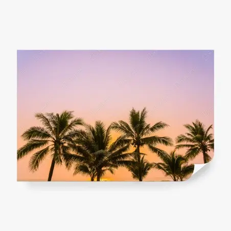 Papier peint crépuscule tropical au bord de la mer – Wallnifity®