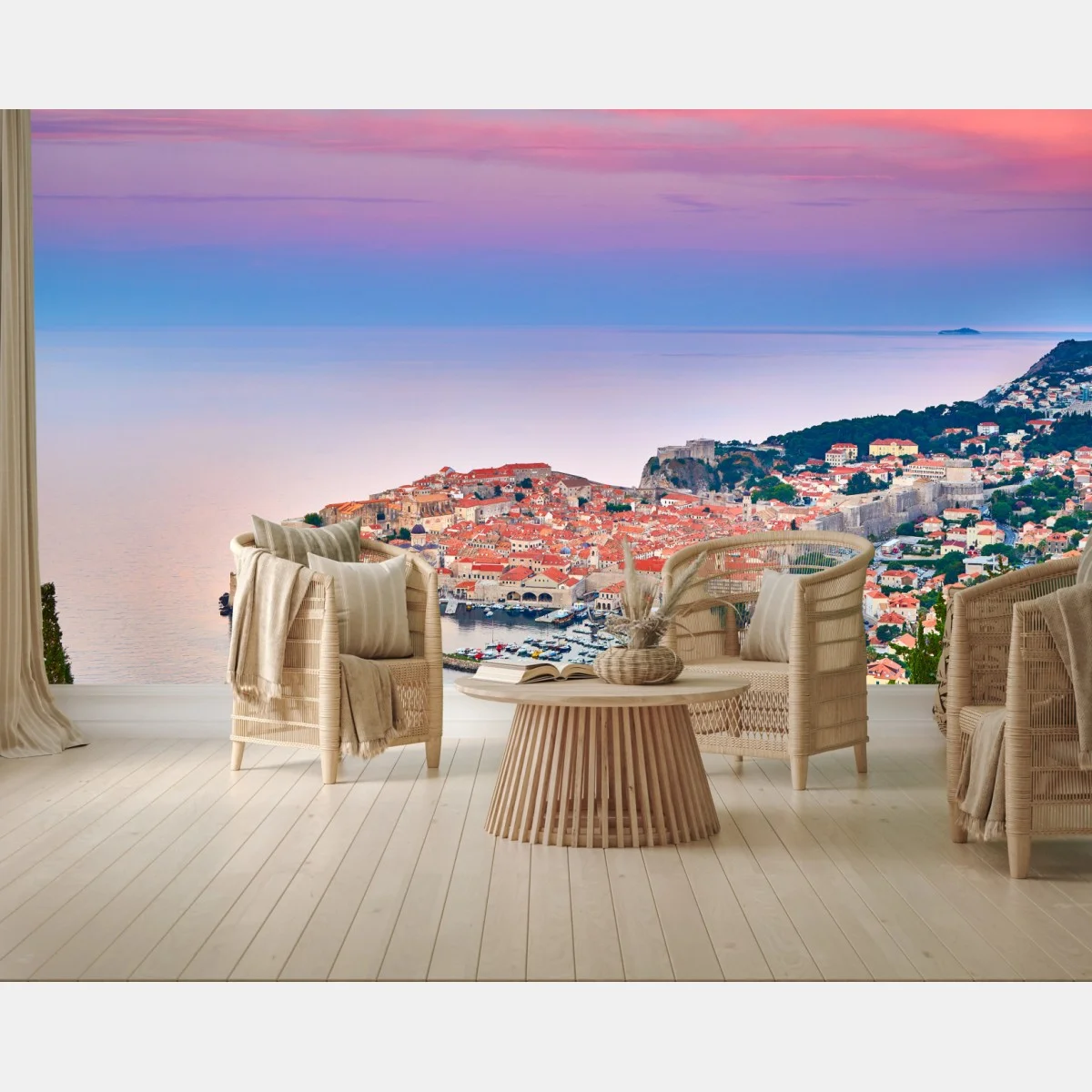 Papier peint panorama de Dubrovnik au coucher de soleil – Wallnifity® Papier peint panorama de Dubrovnik au coucher de soleil – Wallnifity®
