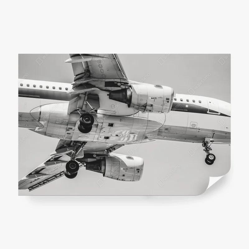 Papier peint détails mécaniques d'un avion en vol – Wallnifity®