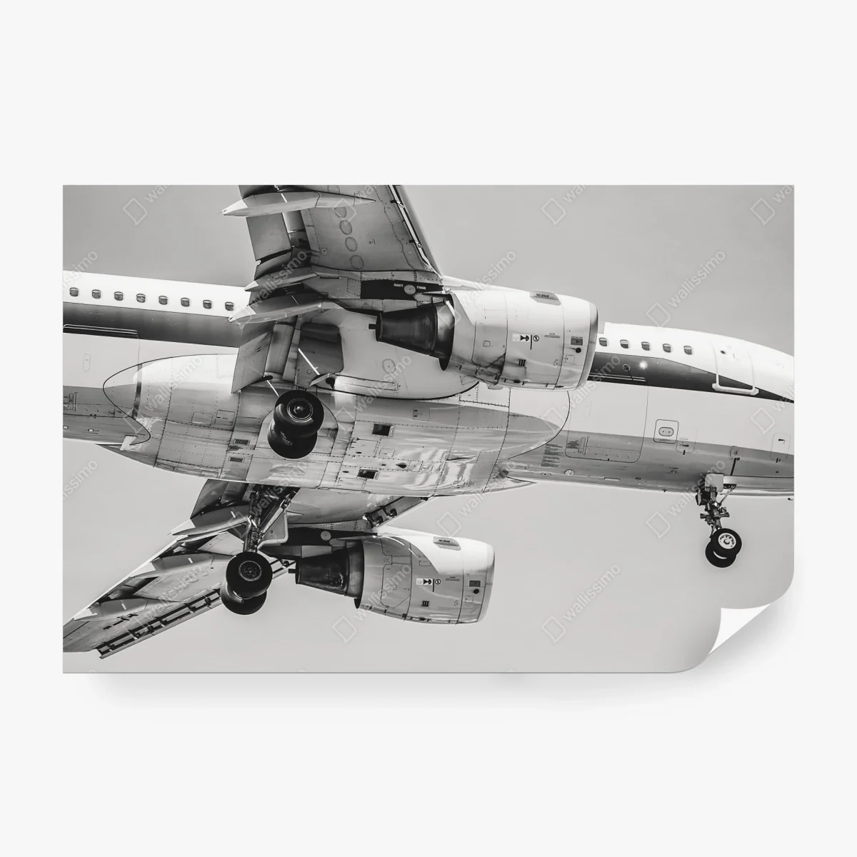 Papier peint détails mécaniques d'un avion en vol – Wallnifity®