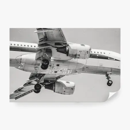 Papier peint détails mécaniques d'un avion en vol – Wallnifity®