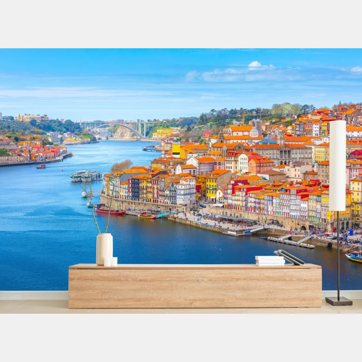 Papier peint rives colorées de Porto au bord du Douro – Wallnifity® Papier peint rives colorées de Porto au bord du Douro – Wallnifity®