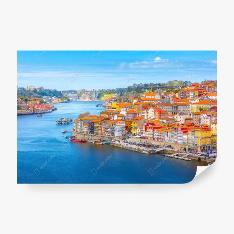 Papier peint rives colorées de Porto au bord du Douro – Wallnifity® Papier peint rives colorées de Porto au bord du Douro – Wallnifity®