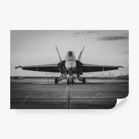 Papier peint avion de chasse en gros plan sur la piste – Wallnifity®