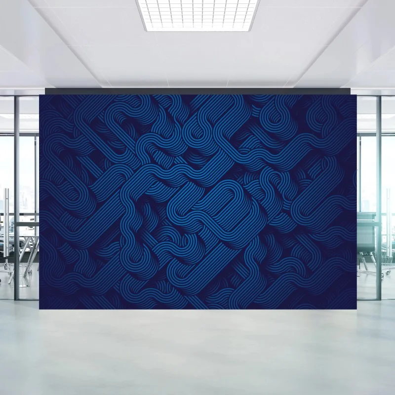 Papier peint mouvement linéaire bleu profond – Wallnifity®