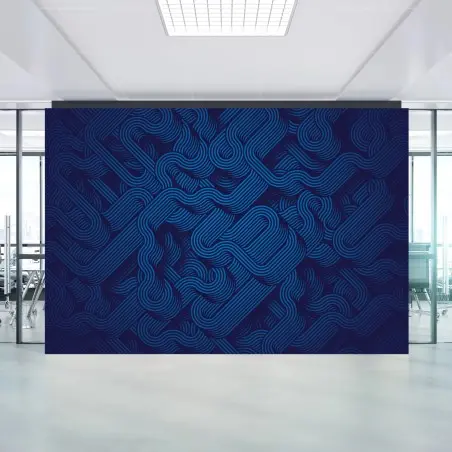 Papier peint mouvement linéaire bleu profond – Wallnifity®