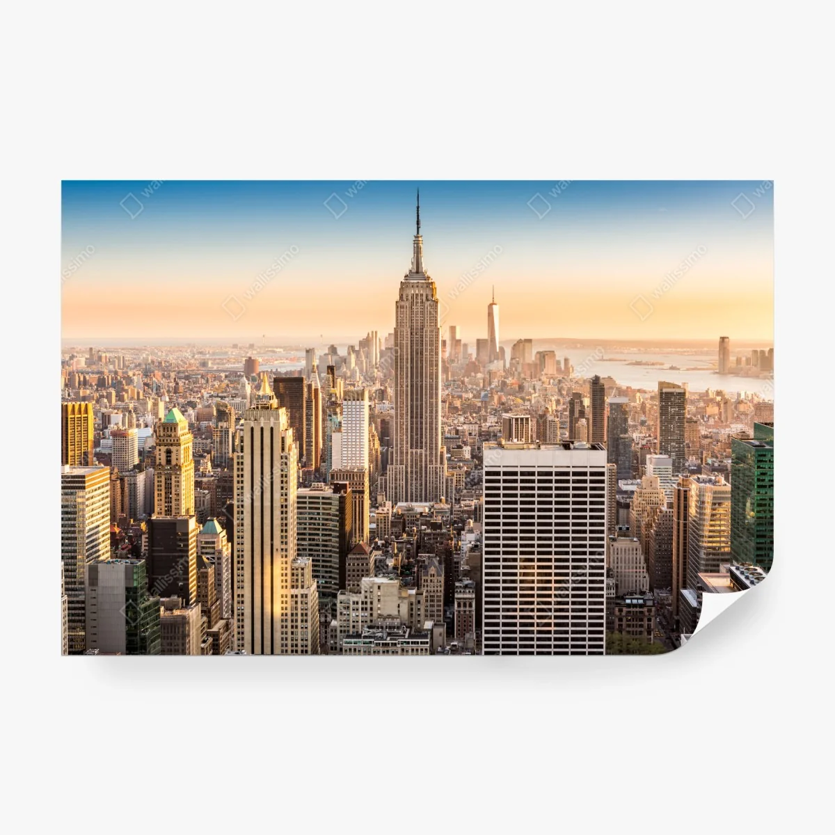 Papier peint panorama aérien ensoleillé de New York – Wallnifity® Papier peint panorama aérien ensoleillé de New York – Wallnifity®