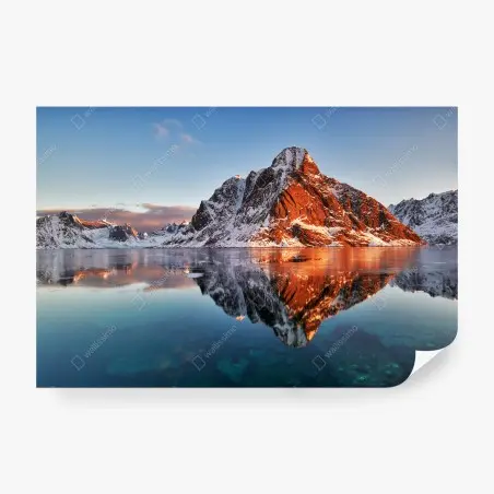 Papier peint lever de soleil sur les montagnes de Lofoten – Wallnifity®