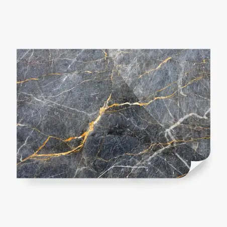 Papier peint marbre gris aux veines dorées – Wallnifity®