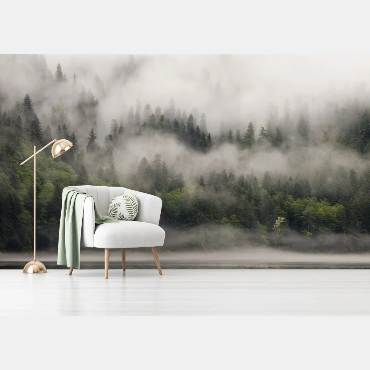 Papier peint brume enveloppante dans la forêt de Colombie-Britannique – Wallnifity® Papier peint brume enveloppante dans la forêt de Colombie-Britannique – Wallnifity®