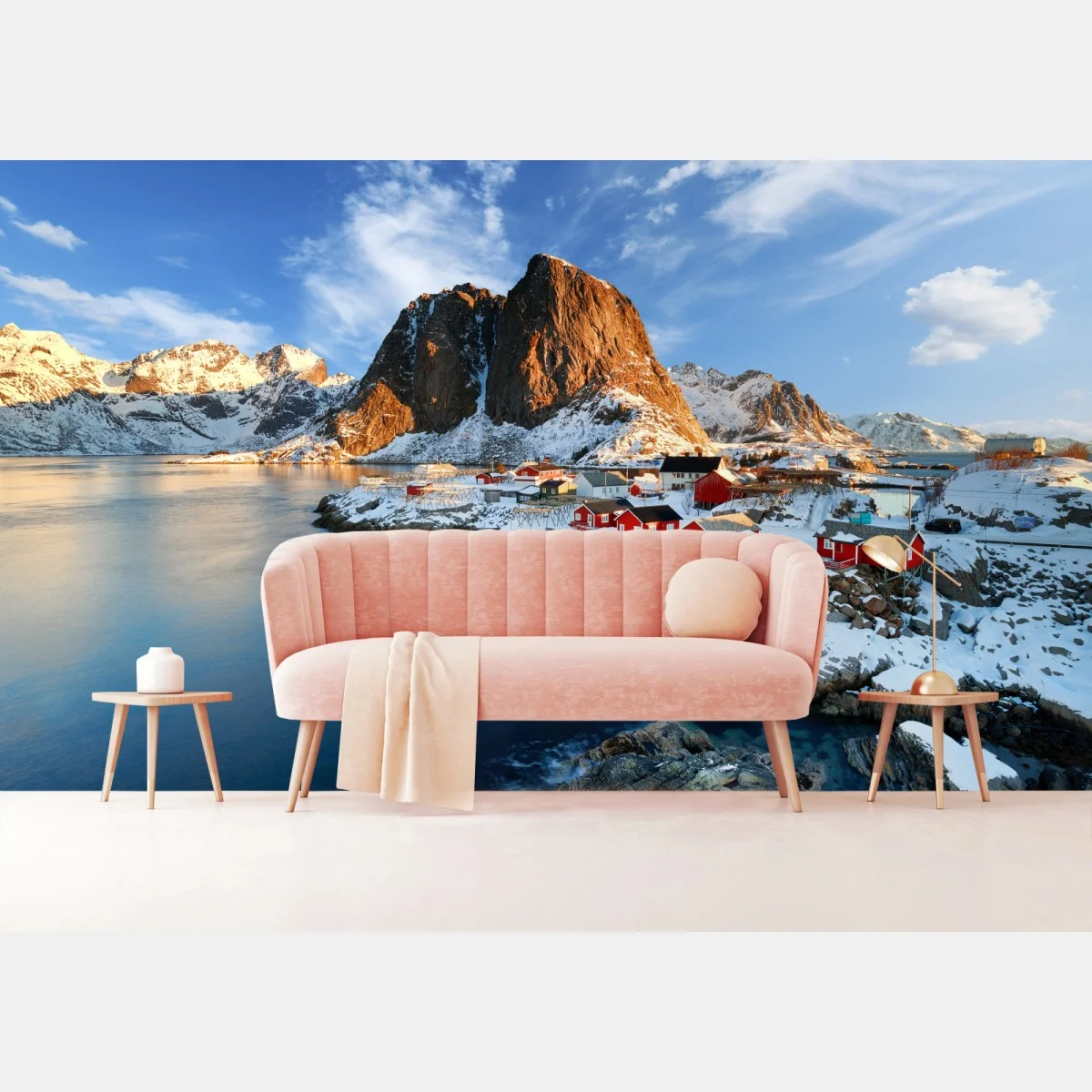 Papier peint paysage côtier hivernal à Hamnøy, îles Lofoten, Norvège – Wallnifity® Papier peint paysage côtier hivernal à Hamnøy, îles Lofoten, Norvège – Wallnifity®
