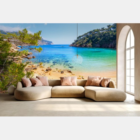Papier peint escaliers vers la crique d'Aiguablava, Costa Brava – Wallnifity®