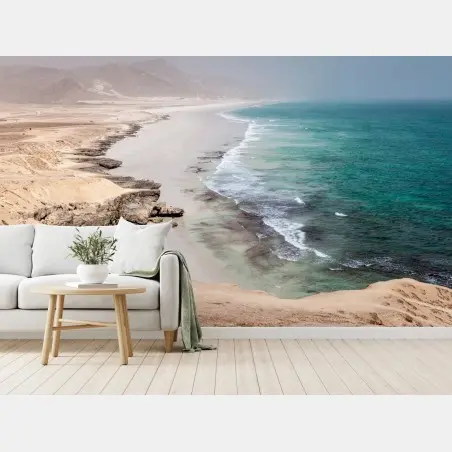 Papier peint côte désertique et mer turquoise – Wallnifity®