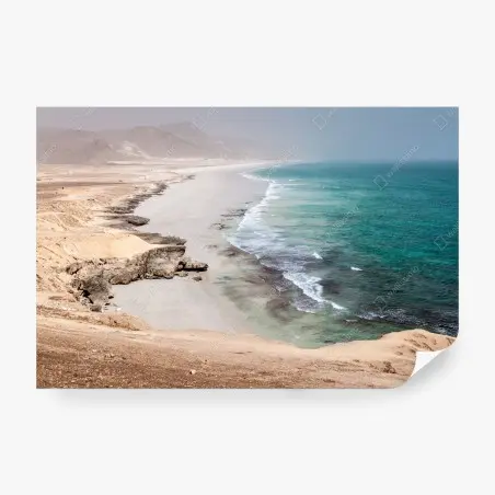 Papier peint côte désertique et mer turquoise – Wallnifity®