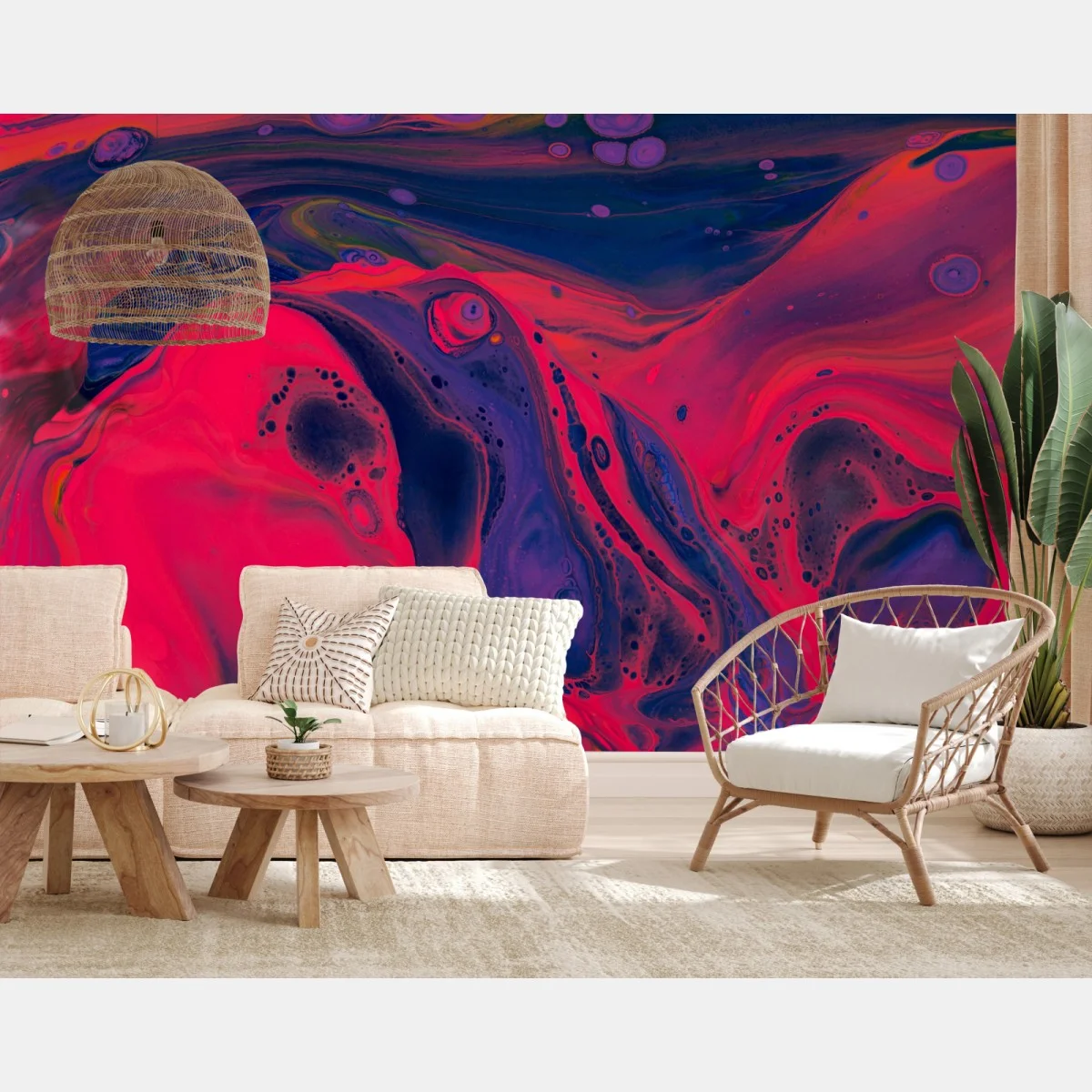 Papier peint abstraction fluide néon rose et violet – Wallnifity® Papier peint abstraction fluide néon rose et violet – Wallnifity®