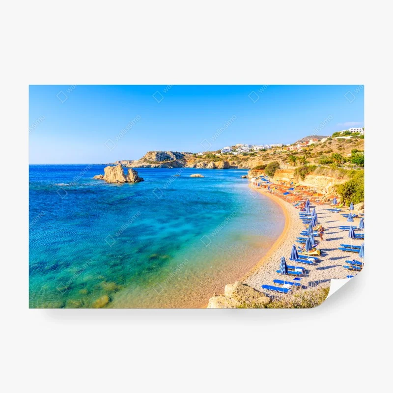 Papier peint baie paradisiaque d'Ammopi, Karpathos – Wallnifity® Papier peint baie paradisiaque d'Ammopi, Karpathos – Wallnifity®