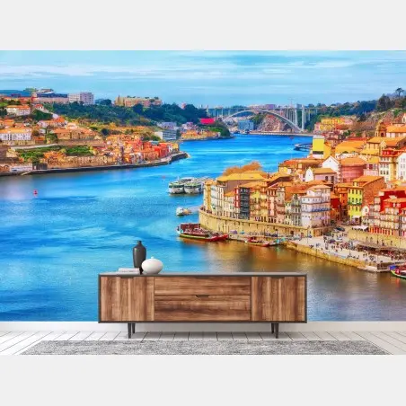 Papier peint côte pittoresque de Porto au bord du Douro – Wallnifity®
