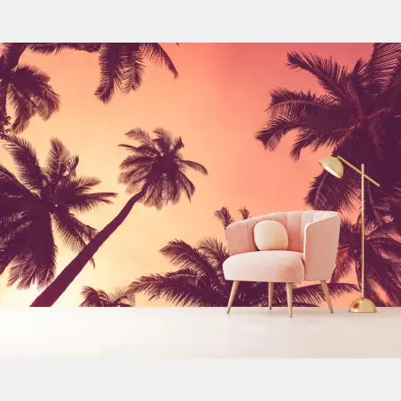 Papier peint paradis tropical au crépuscule – Wallnifity®