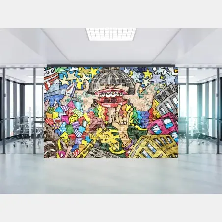 Papier peint fresque urbaine colorée et ludique – Wallnifity®