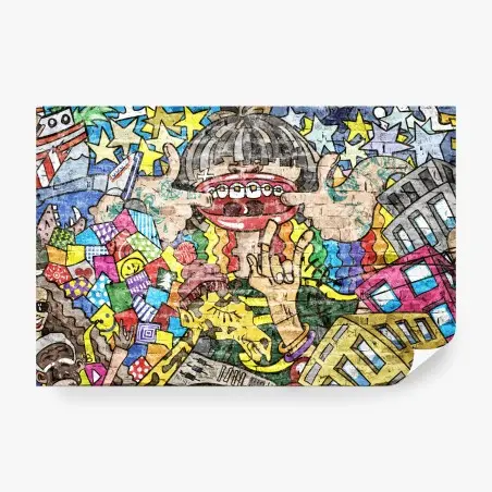 Papier peint fresque urbaine colorée et ludique – Wallnifity®