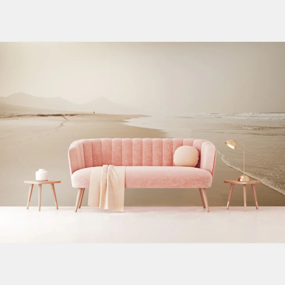 Papier peint plage brumeuse et minimaliste – Wallnifity® Papier peint plage brumeuse et minimaliste – Wallnifity®