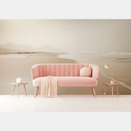 Papier peint plage brumeuse et minimaliste – Wallnifity®