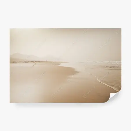 Papier peint plage brumeuse et minimaliste – Wallnifity®