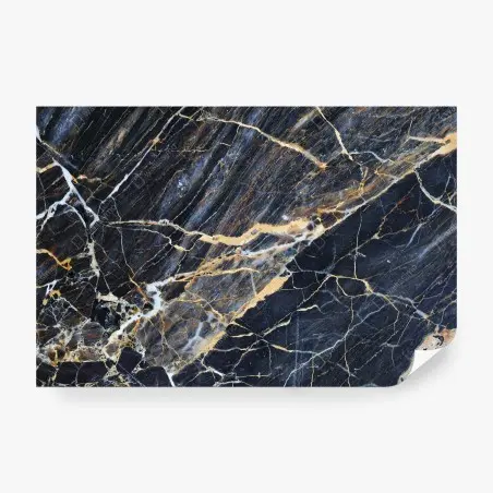 Papier peint élégance marbrée bleu-gris aux veines dorées – Wallnifity®