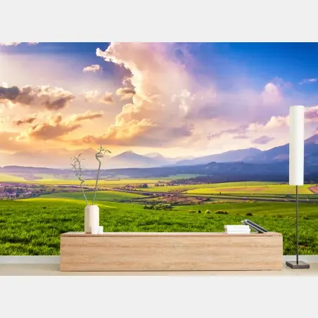 Papier peint paysage printanier des Tatras de Slovaquie – Wallnifity®