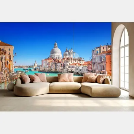 Papier peint vue ensoleillée sur le Grand Canal à Venise – Wallnifity®