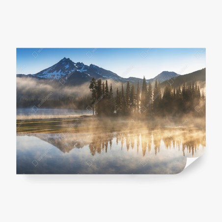 Papier peint calme matinal au bord du lac – Wallnifity®
