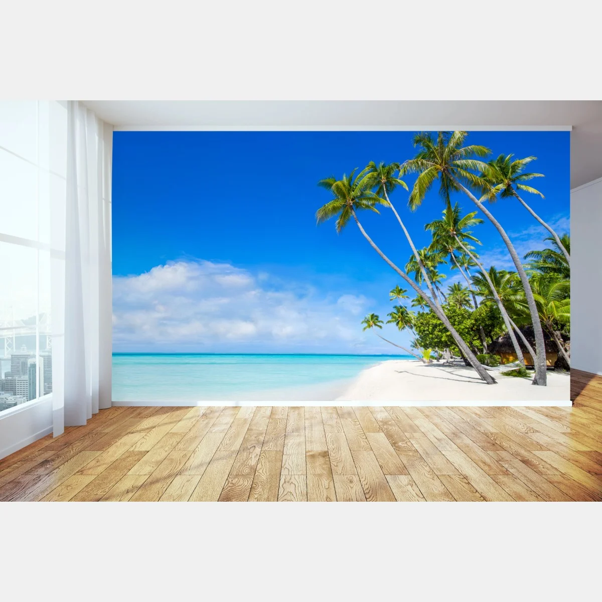 Papier peint paradis tropical au bord de l'eau turquoise – Wallnifity® Papier peint paradis tropical au bord de l'eau turquoise – Wallnifity®