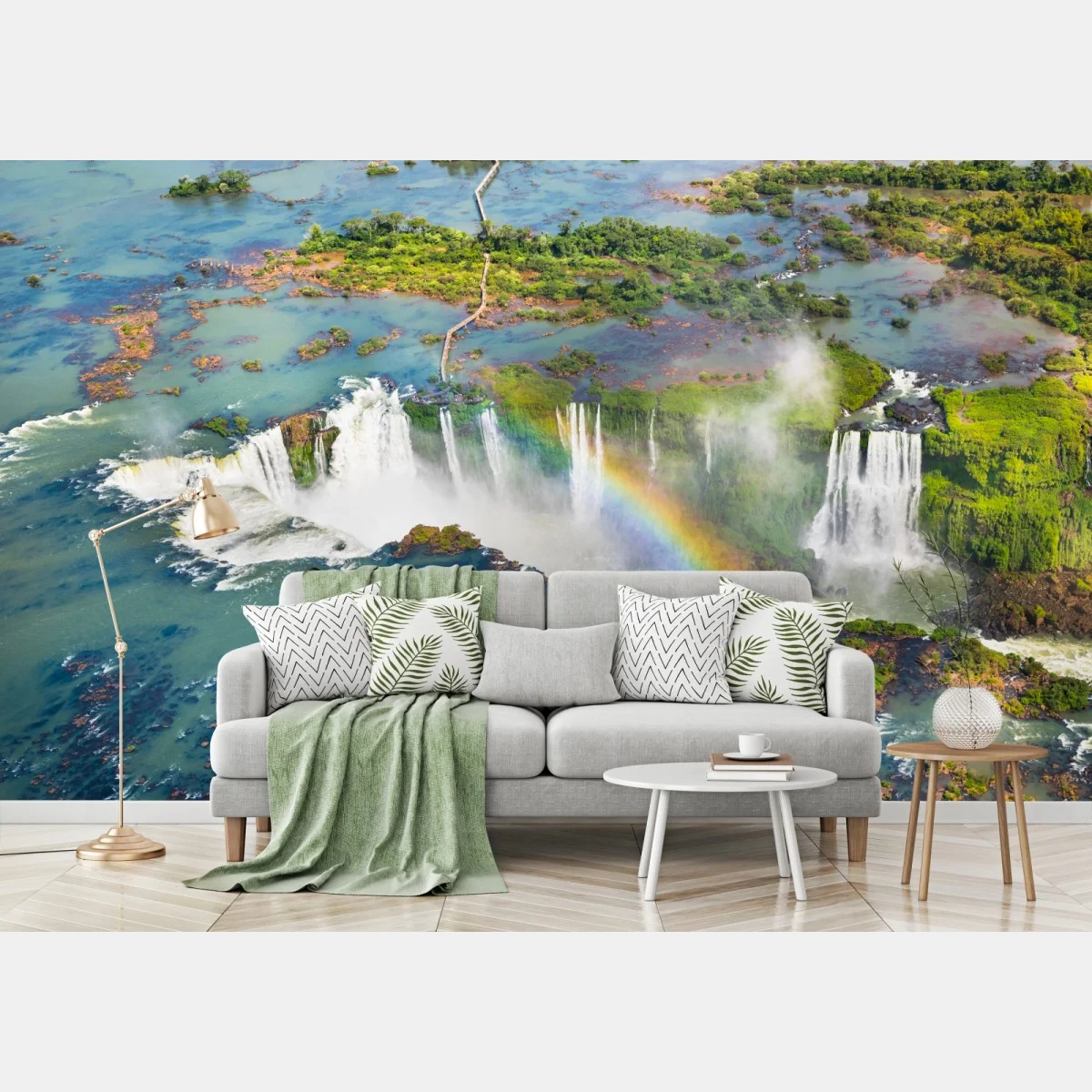 Papier peint cascade majestueuse sous un arc-en-ciel – Wallnifity® Papier peint cascade majestueuse sous un arc-en-ciel – Wallnifity®