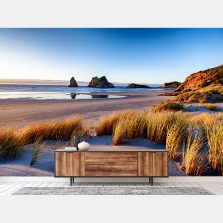 Papier peint vue sereine de Wharariki au bord de la mer – Wallnifity®