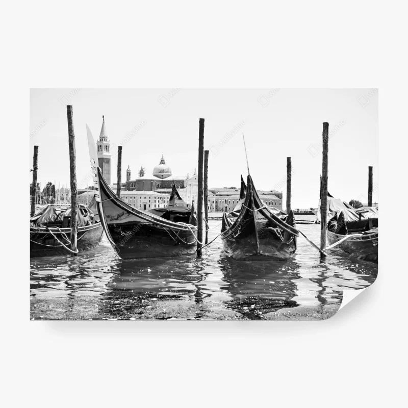 Papier peint gondoles amarrées à Venise – Wallnifity®