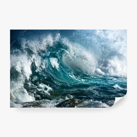Papier peint vague turquoise en mouvement – Wallnifity®