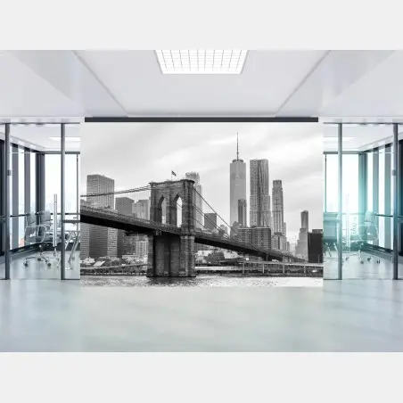 Papier peint vue iconique du pont de Brooklyn et skyline de New York – Wallnifity®