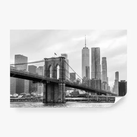 Papier peint vue iconique du pont de Brooklyn et skyline de New York – Wallnifity®