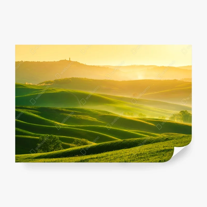 Papier peint collines verdoyantes de la Toscane au lever du soleil – Wallnifity® Papier peint collines verdoyantes de la Toscane au lever du soleil – Wallnifity®