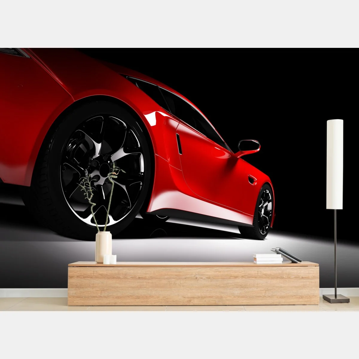 Papier peint profil de voiture de sport rouge brillant – Wallnifity® Papier peint profil de voiture de sport rouge brillant – Wallnifity®