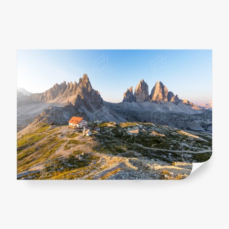Papier peint paysage alpin au coucher du soleil près de Tre Cime di Lavaredo – Wallnifity®