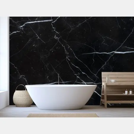Papier peint marbre marquina noir chic et intemporel – Wallnifity®