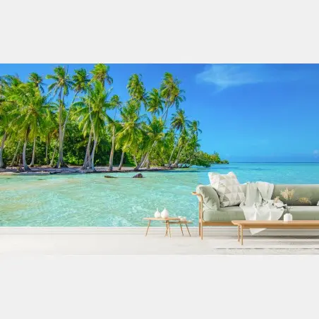 Papier peint paradis tropical au bord de l'eau – Wallnifity®