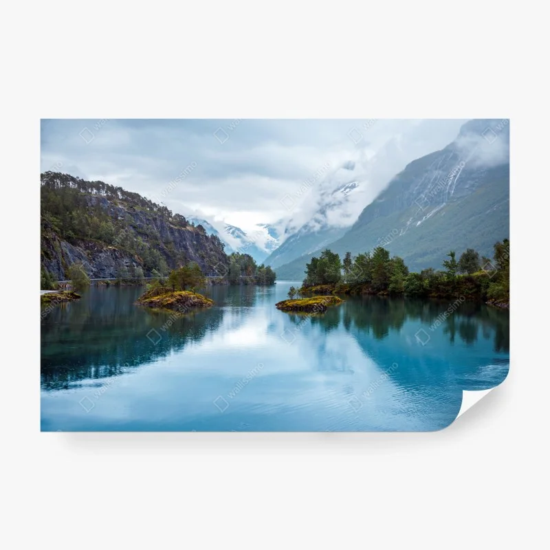 Papier peint reflets sereins du lac Lovatnet – Wallnifity®