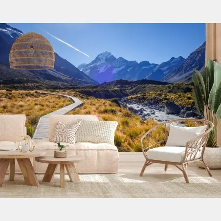 Papier peint sentier panoramique vers Aoraki Mount Cook – Wallnifity®