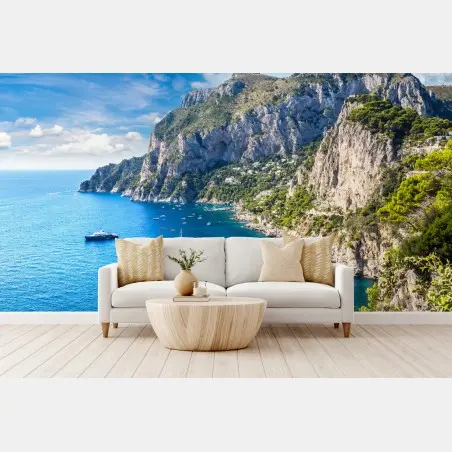 Papier peint côte rocheuse de Capri au soleil – Wallnifity®
