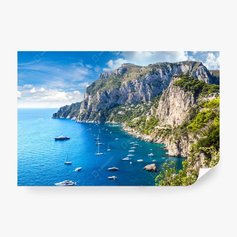 Papier peint côte rocheuse de Capri au soleil – Wallnifity® Papier peint côte rocheuse de Capri au soleil – Wallnifity®