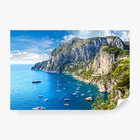 Papier peint côte rocheuse de Capri au soleil – Wallnifity®