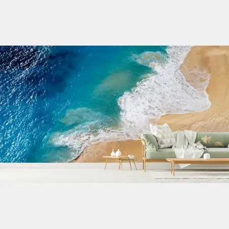Papier peint plage tropicale vue du ciel – Wallnifity®