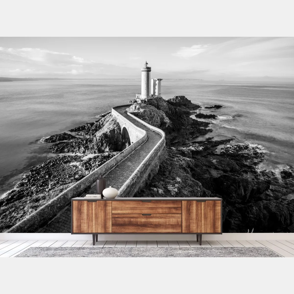 Papier peint phare solitaire sur la côte rocheuse – Wallnifity® Papier peint phare solitaire sur la côte rocheuse – Wallnifity®